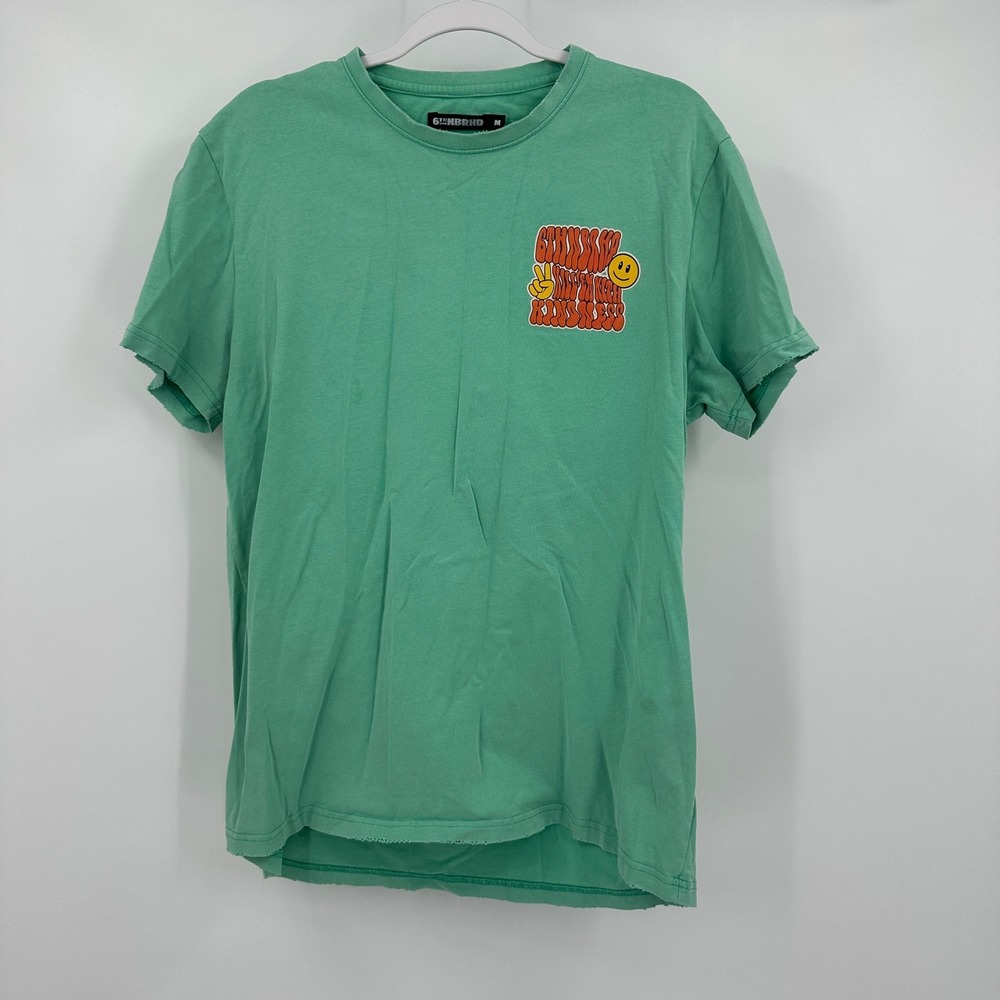 6thNBRHD Mens Graphic T-Shirt Size M Retro Peace Smiley Streetwear Y2K‎ Kindness